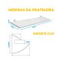 Imagem de Prateleira De Parede 60x25 Madeira Com Suporte Clip 20Kg