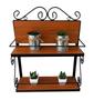 Imagem de prateleira decorativa ferro e madeira dupla suporte multiuso de parede 50x40 cm cozinha jardim banheiro sacada quarto