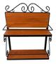Imagem de prateleira decorativa ferro e madeira dupla suporte multiuso de parede 50x40 cm cozinha jardim banheiro sacada quarto