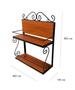 Imagem de prateleira decorativa ferro e madeira dupla suporte multiuso de parede 50x40 cm cozinha jardim banheiro sacada quarto