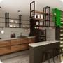 Imagem de Prateleira Estilo Industrial Suspensa Teto Cozinha P.m