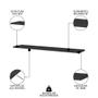Imagem de Prateleira Flutuante Para Cozinha Kit 2 com Suporte Invisível 68cm Yara Preto - Lumil