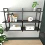 Imagem de Prateleira industrial moveis escritorio quarto estante infantil plantas preto ferro e madeira