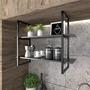 Imagem de Prateleira Industrial Suspensa Cozinha Nicho Industrial Nichos Suporte MDF