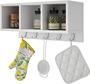Imagem de Prateleira Nicho 100% MDF com Ganchos para cozinha (Porta Tempero e Utensílios) - Claudia