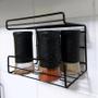 Imagem de Prateleira Organizador De Metal Fixação Com Adesivo Cozinha Banheiro Armario instalação fácil Cores