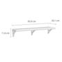 Imagem de Prateleira Pvc Multiuso Com Suporte Branca 80X20Cm Kit 03 Un