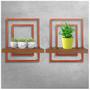 Imagem de Prateleira Quadro Nicho de Parede Decorativo Torun em Aço e MDF - Cobre e Vulcano