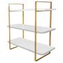 Imagem de Prateleira Tripla Hone 25 cm - Dourado/Branco