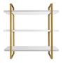 Imagem de Prateleira Tripla Hone 25 cm - Dourado/Branco