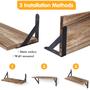 Imagem de Prateleiras flutuantes YGEOMER Rustic Wood 4 conjuntos montados na parede