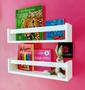 Imagem de Prateleiras Infantis Para Livros Pelúcia brinquedos Nicho Para Quarto de Bebê Estante Livreiro Mdf Branco 2Pçs 40 cm