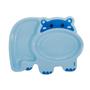 Imagem de Pratinho Infantil com 2 Divisórias Alimentação Bebe Hipopotamo Azul Rosa Buba
