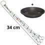 Imagem de Prato 17 cm Redondo 13 cm Fundo + Corrente d Metal Vasos d Pendurar Planta Vertical Suporte Suspenso