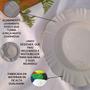 Imagem de Prato Branco Gelo Borda Pétala Plástico Kit Com 50und Para Refeições, Churrascos, Festas e Aniversários