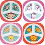 Imagem de Prato Com 3 Divisórias Animal Fun Introdução Alimentar Bebê Infantil Buba Pode Microondas e Lava Louças