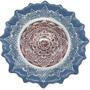 Imagem de Prato decorativo Azul/Marrom em vidro 22cm