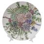 Imagem de Prato Decorativo Cerâmica Bothanica Com Suporte Transparente Para Mesa 26cm