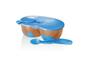 Imagem de Prato Fundo Com Divisória E Colher Funny Meal Azul