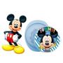 Imagem de Prato Pote Bowl Com Ventosa e Tampa Mickey Alimentação Azul Infantil Decorado Baby Go - 01416