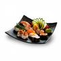 Imagem de Prato Quadrado Concavo 15 Cm para Sushi em Melamina Preto