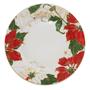 Imagem de Prato Raso em Cerâmica Natal Flores Vermelho e Verde D&A
