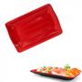 Imagem de Prato Retangular 21x13 Cm Vermelho em Melamina para Petiscos e Sushis  Fuxing 