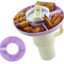 Imagem de Prato Suporte De Petisco Dividido Compatível Com Copo Bandeja  de Snacks Para Copo 1,200ml 