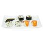 Imagem de Prato Sushi Sashimi Branco com Porta Molho