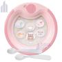 Imagem de Prato Térmico Bebê 450 ml com Ventosa Bichinhos Petit Rosa - Plasútil