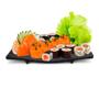 Imagem de Prato Travessa 28x13 Cm Ondulado em Melamina / Plastico para Sushi Cor Preto  Bestfer 