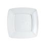 Imagem de Pratos Quadrados 21cm de Plástico Branco Resistente Strawplast P/ Refeição C/140 Un.