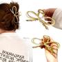 Imagem de Prendedor De Cabelo Piranha Presilha Lacinho Metal Moda Luxo Grande