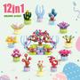 Imagem de Presentes de Páscoa Uiseba Succulent Building Blocks, pacote com 12 unidades para crianças