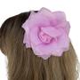 Imagem de Presilha com Flor de Rosa Grande com Brilho para Cabelo