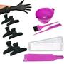 Imagem de Presilha Piranha para Cabelo P M G + Kit Tintura com Pincel