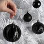 Imagem de Prextex Enfeites de bola de Natal para decorações de Natal (preto)  36 pcs Árvore de Natal Shatterproof Ornamentos com laço suspenso para férias, grinalda e decorações de festa (Combo de 6 estilos em 3 tamanhos)