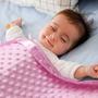 Imagem de Pro Goleem Baby Soft Minky Dot Blanket com cetim sedoso apoiando presente de bebê para meninas (Rosa, 30'' x 40'')
