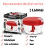 Imagem de Processador de Alimentos Manual de 500 ml semiautomatico 3 laminas fatiar,triturar,moer,deversos alimentos alho cebola