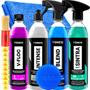 Imagem de Produto Para Cuidar do Carro Em Casa Kit Shampoo V-Floc Cera Blend Vonixx Silicone Intense Limpador Sintra Fast Acessórios