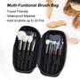 Imagem de Profissional Cosméticos Case-Makeup Brush Holder Organizador-Viajando Makeup Artist Case com zíper-Material impermeável e Multi funcional Saco cosmético Bolsa de maquiagem para viagem e presente em casa (preto)