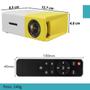 Imagem de Projetor Mini Filme Datashow Hdmi 600 Lumens Full Hd Tv Amarelo