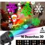 Imagem de Projetor Natalino Decoração Desenhos de Natal Led Laser16 Desenhos Holográfico