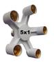 Imagem de Prolongador Adaptador Extensor Bocal Lâmpada E27 - 5 Lâmpadas - 5x1 - 5 em 1 - Multiplo - Quintuplo