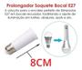 Imagem de Prolongador Extensor Adaptador Bocal Soquete Lâmpada E27 - 80mm