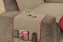 Imagem de Protetor capa avulsa para sofa king reclinavel de 3 lugares em dupla face impermeável em viés e matelado com porta objeto largura do assento de 1,80m
