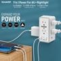 Imagem de Protetor de sobretensão Power Strip Sharp USB com 6 tomadas e 3 USB