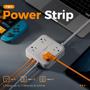 Imagem de Protetor de sobretensão Power Strip TESSAN de 1,5 m com 4 tomadas USB