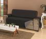 Imagem de Protetor De Sofa Dupla Face 4 Lugares Cor: Cinza Com Preto