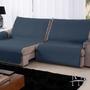 Imagem de protetor de sofa retratil dupla face lavive azul petroleo/bege 1,60 m